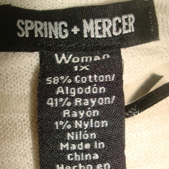 Nwt Womens Plus size 1X Spring & Mercer Beige Light LONG OPEN CARDIGAN Sweater - Picture 9 of 9